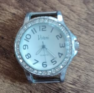Vivani stainless steel accutime watch w/ crystals